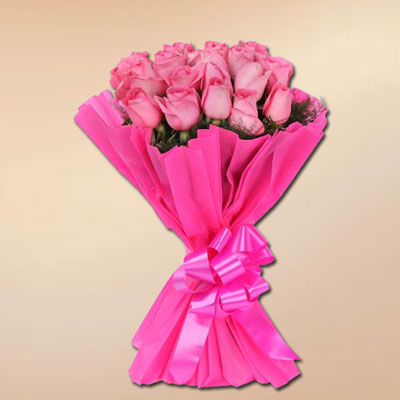 "Flower bouquet of 20 Pink Roses with fillers - Click here to View more details about this Product